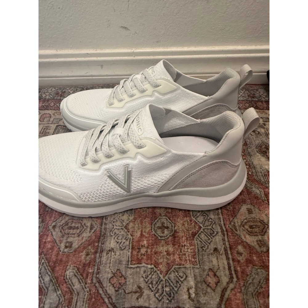 Vionic Hayward Womens 9.5 Wide White Grey Mesh Walking Sneakers GS:10-2025 NEW